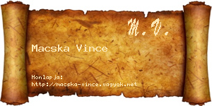 Macska Vince névjegykártya